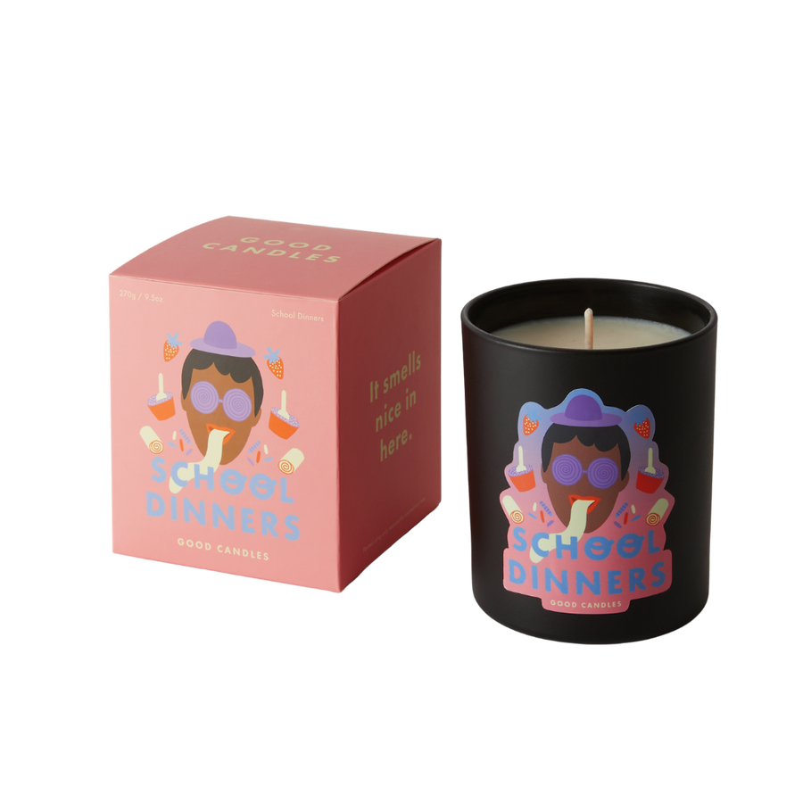 School Dinners Soy Wax Scented Candle Black