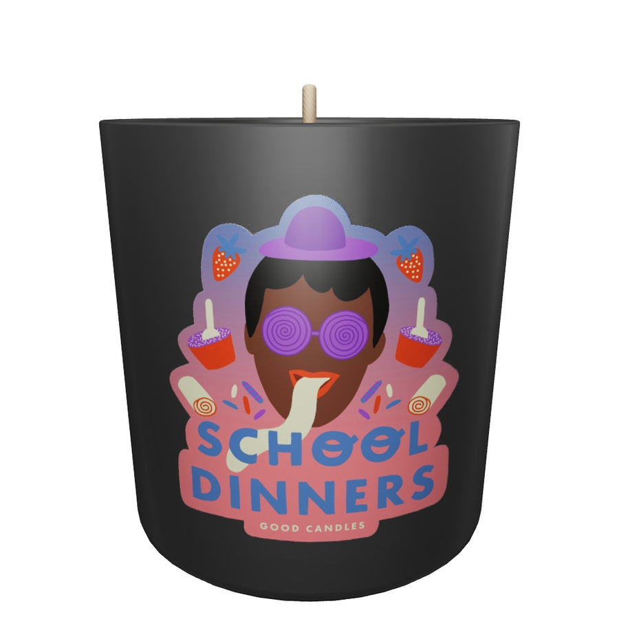 School Dinners Soy Wax Scented Candle Black