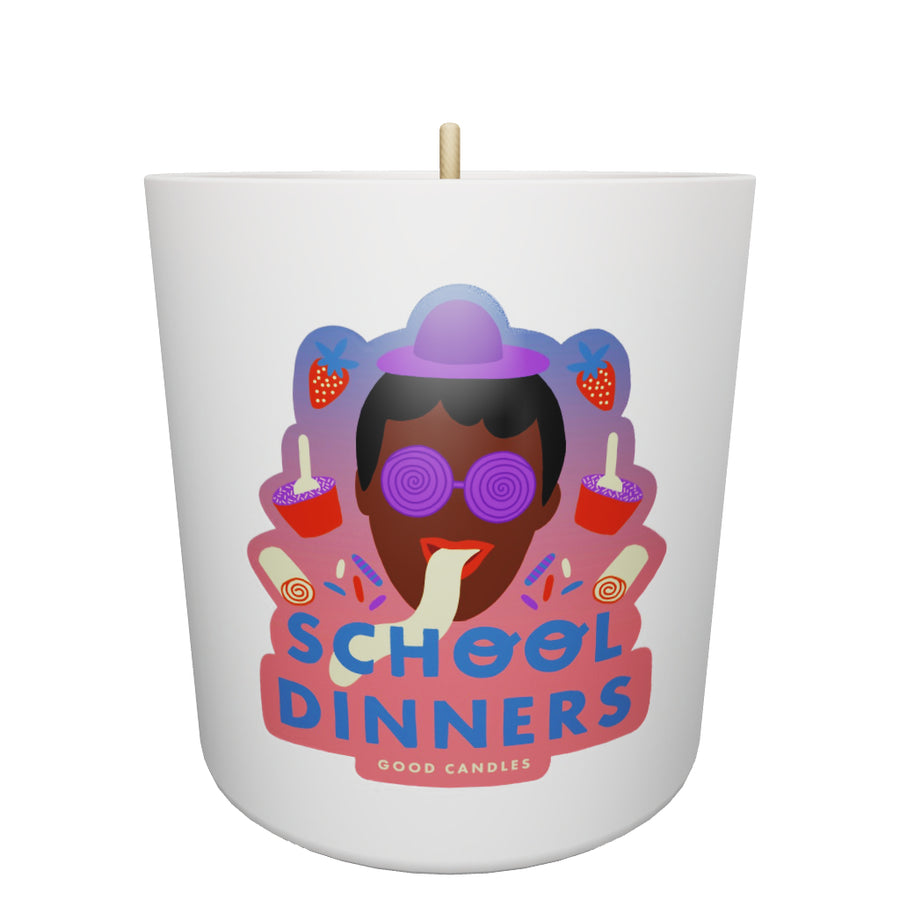 School Dinners Soy Wax Scented Candle White